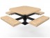 Octagon Rolled Edge Single Pedestal Picnic Table with Perforated Steel